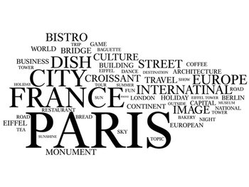 Cytaty, Paryż, Naklejka ścienna, 200x100 cm - Oobrazy