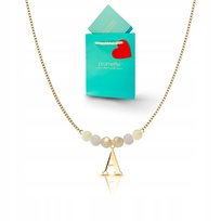 Cytryn naturalny naszyjnik damski złoty celebrytka z Twoją literka 925