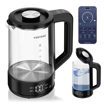 Czajnik Elektryczny Przezroczysty, Vertenz Harmony 30, 2000 W, Z Ekranem Led, Smart, 5 Ustawień Regulacji Temperatury, Funkcja Utrzymywania Temperatury, Cool Touch - Vertenz