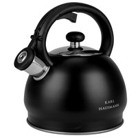 Czajnik Na Gaz Czajnik Z Gwizdkiem Pokrywą 1,8L Stal Indukcja Czarny