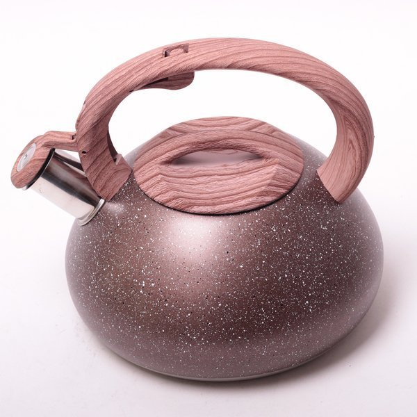 Czajnik stalowy z gwizdkiem KAMILLE, brązowy, 2,5 l