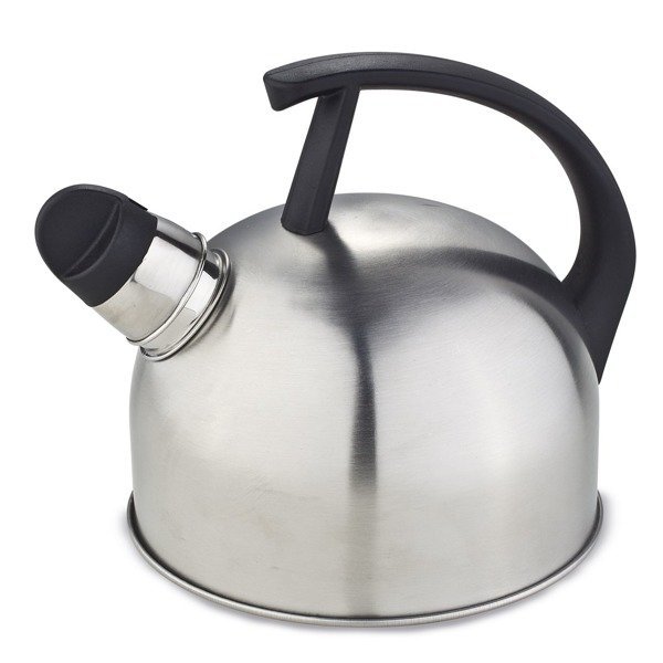 Czajnik stalowy z gwizdkiem KAMILLE, srebrny, 1,5 l