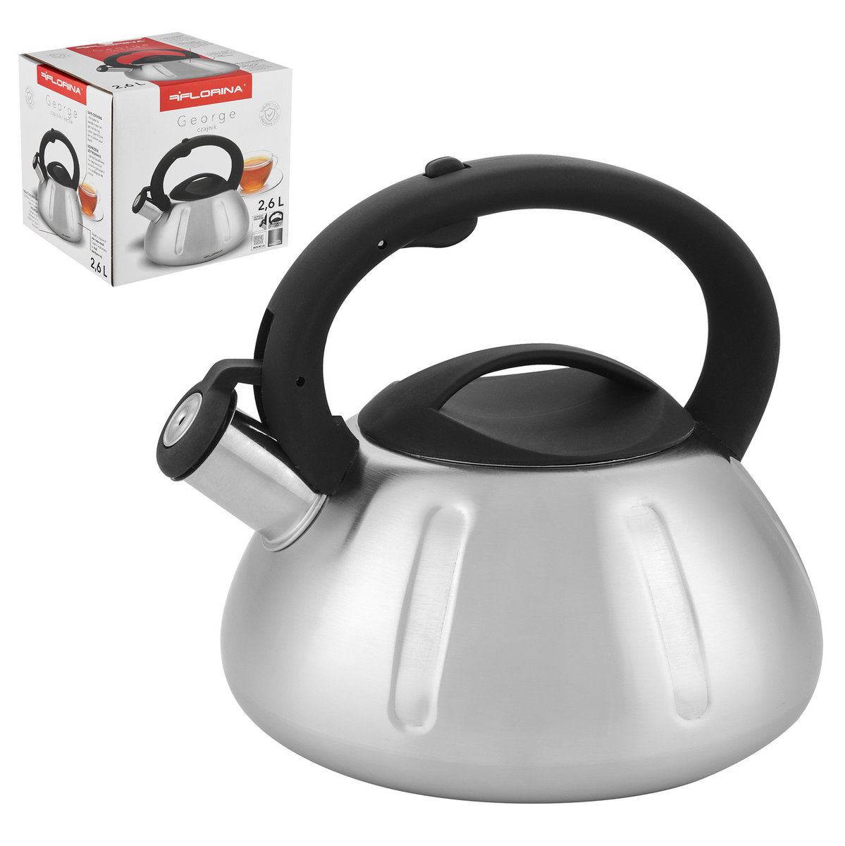 Czajnik z gwizdek Florina George 2,6l indukcja gaz