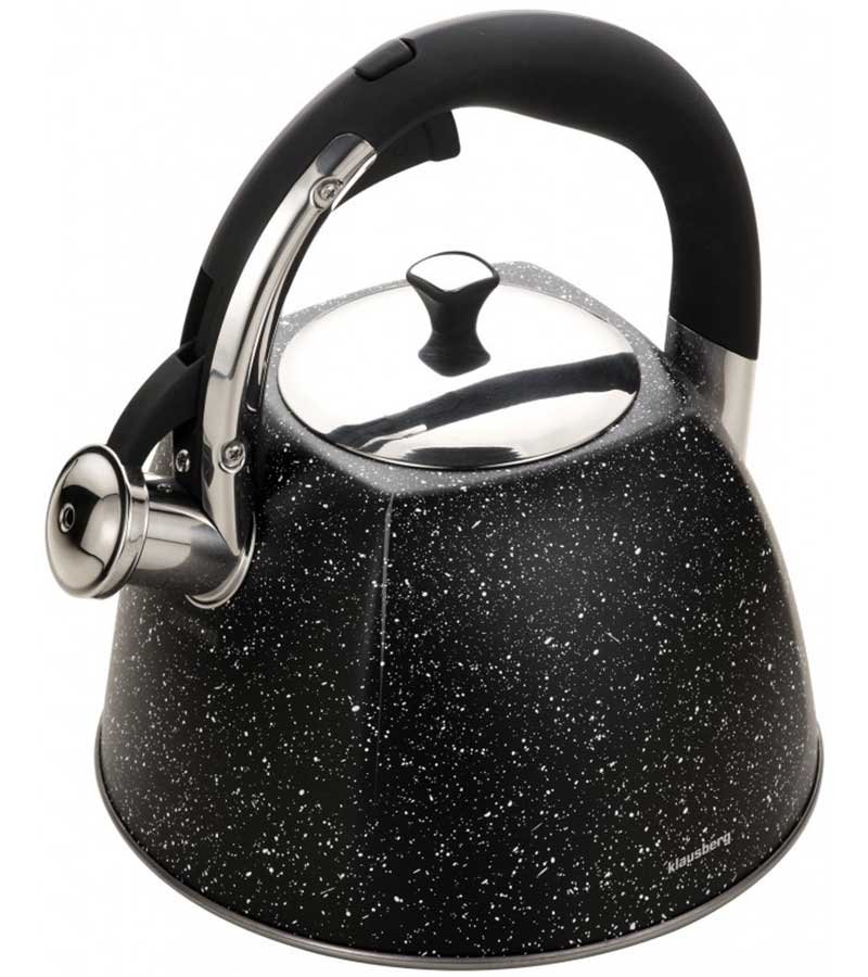 Czajnik z gwizdkiem KLAUSBERG Marble KB-7259, czarny, 3 l