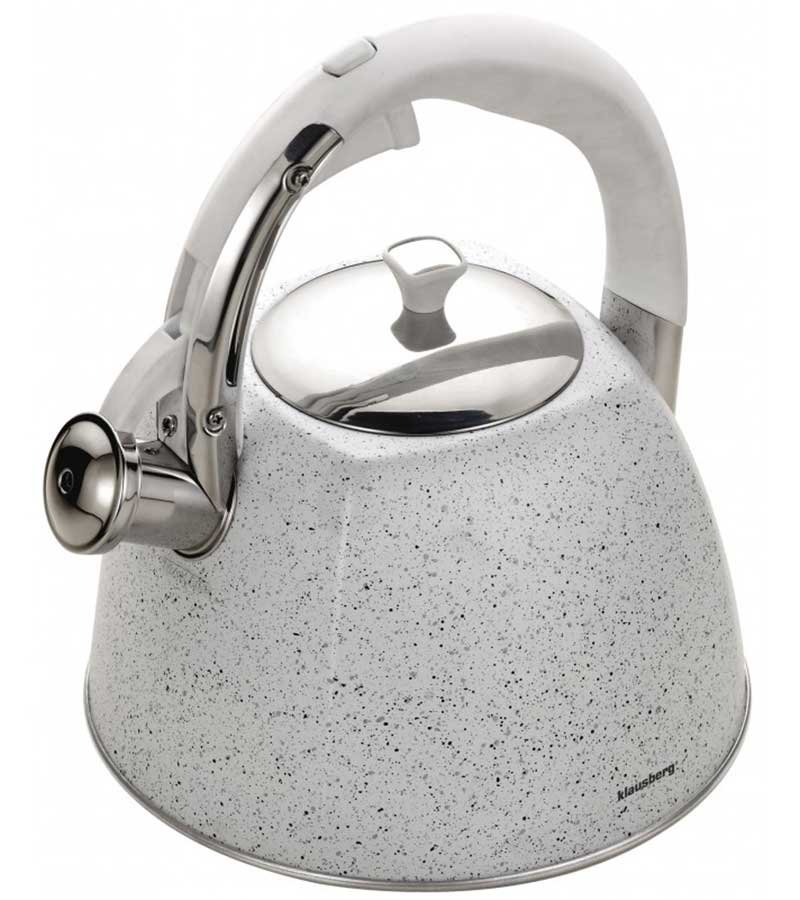 Czajnik z gwizdkiem KLAUSBERG Marble KB-7261, biały, 3 l