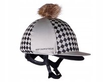 Czapeczka na kask TOCZEK jeździecki QHP Omaha szara QHP