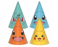 Czapeczki papierowe Pokemon 16 cm, 8 szt.