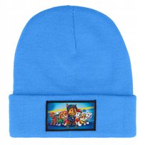 CZAPKA BEANIE ZIMOWA CIEPŁA NIEBIESKA DLA DZIECI Z MOTYWEM ROCKY MIX WZORÓW