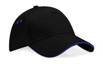 Czapka Bejsbolówka 5-Panelowa Ultimate - Sandwich Beechfield Black/Bright Royal Beechfield