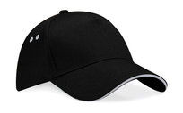 Czapka Bejsbolówka 5-Panelowa Ultimate - Sandwich Beechfield Black/Light Grey Beechfield