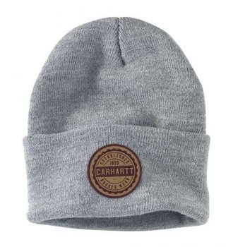 Czapka Carhartt Rugged Wear Patch Beanie HEATHER GREY - Carhartt