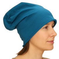 Czapka damska Beanie włoska cienka smerfetka jednolita morska Inna marka
