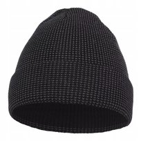 Czapka Damska Klasyczna Gładka Jesienna Zimowa Ciepła Gruba Prosta Moraj Black