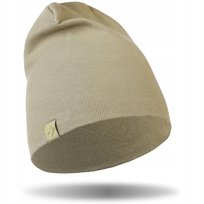 CZAPKA DAMSKA PRZEJŚCIOWA CIENKA Z DELIKATNYM PRĄŻKIEM STYLOWA MORAJ KHAKI