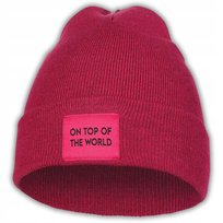 Czapka Damska Z Napisem Zimowa Jesienna Ciepła Klasyczna Naszywka Moraj Pink