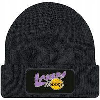 Czapka Jesienna Bawełniana ZIMOWA Czarna Beanie Lakers Los Angeles Wzory