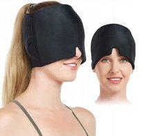 Czapka Kompres Żelowy Łagodzący Ból Głowy Na Migrene Maska Okład + Woreczek