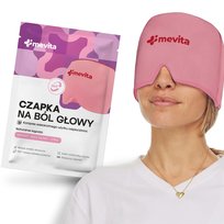 CZAPKA ŁAGODZĄCA MIGRENĘ Ból Głowy Kompres Żelowy Chłodząca Okład Różowa