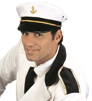 Czapka marynarza z kotwicą, biała - Winmann