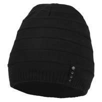 Czapka Męska Klasyczna Jesienna Zimowa Ciepła Gruba Prosta Elastyczna Moraj Black