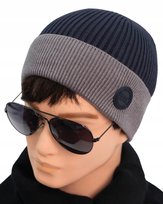 CZAPKA męska ZIMOWA na Mrozy Elastyczna z Wiskozą GRANATOWA Pako Jeans Pako Jeans