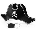 Czapka Pirata z opaską na oko, 14cm - PartyDeco