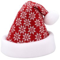 Czapka Świąteczna Mikołaj Śnieżynka Z Pomponem Strój Przebranie Na Święta Czerwono-Biała Śnieżynki