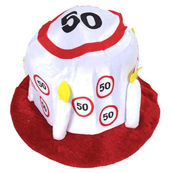Czapka, tort, "50 Traffic Birthday" - Funny Fashion