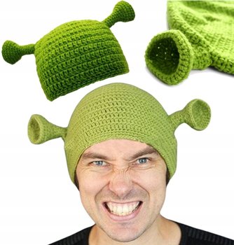 Czapka Unisex Pleciona Shrek Zielona Ciepła Zimowa - Edibazzar