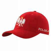 CZAPKA Z DASZKIEM BAWEŁNIANA CZERWONAZ HAFTEM POLSKA ORZEŁ BIAŁY DLA KIBICA inna (Inny)
