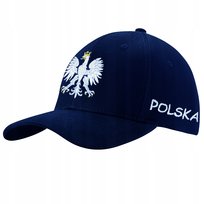 Czapka Z Daszkiem Bawełniana Granatowa Haft Polska Orzeł Biały Dla Kibica Inny producent