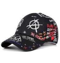Czapka z daszkiem czarna graffiti bejsbolówka slang z napisami Edibazzar