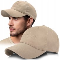 CZAPKA z Daszkiem Męska Bejsbolówka Bawełniana Modna BEŻOWA Pako Jeans