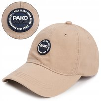 CZAPKA z Daszkiem Męska Bejsbolówka Bawełniana Modna BEŻOWA Pako Jeans