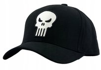 Czapka z daszkiem męska młodzieżowa Marvel Punisher 55-60cm Haft Czarna Marvel