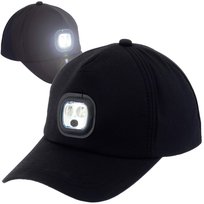 CZAPKA Z DASZKIEM PATROLÓWKA CZOŁÓWKA LED USB DLA SPORTOWCA WĘDKARZA CZARNA