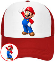 CZAPKA Z DASZKIEM SUPER MARIO BROS DLA DZIECI LATO CZERWONA BEJSBOLÓWKA