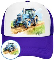 Czapka z Daszkiem Traktor Niebieska z Nadrukiem Na Lato Siatka Bejsbolówka Inna marka