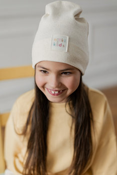 Czapka z kominem Color - różne kolory - Nitki Kids -  M - COGNAC - Nitki Kids