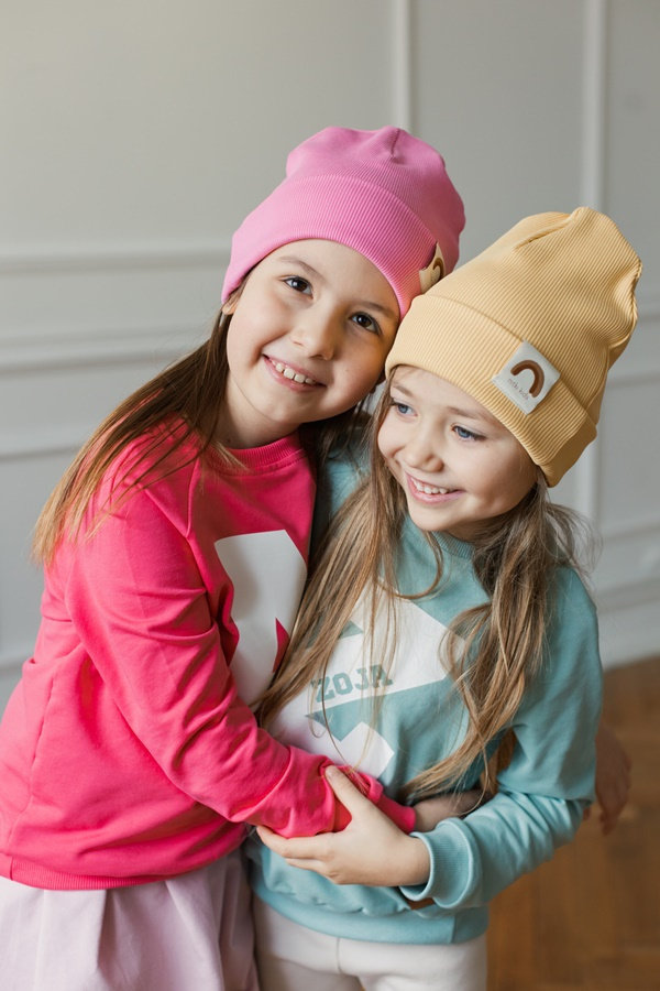 Czapka z kominem Rainbow - różne kolory - Nitki Kids - L - BLACK ...
