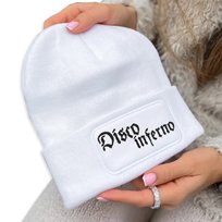 CZAPKA ZIMOWA CLASSIC BIAŁA Disco Inferno Wzory