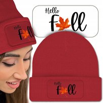 Czapka Zimowa Czerwona HELLO FALL Dla Jesieniary