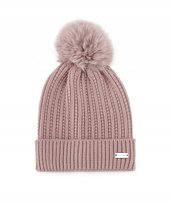 Czapka Zimowa Damska Gruba Z Pomponem Puccini Różowa Cz2511-3C