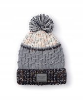 Czapka Zimowa Damska z Pomponem PUCCINI Splot Warkoczowy Szara CZ2414-4