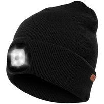 Czapka Zimowa Męska Ciepła Damska Dwuwarstwowa Sportowa z Latarką LED USB TRIZAND Trizand