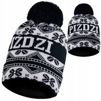 Czapka zimowa PIŹDZI z pomponem damska meska ciepła P05 polar termoaktywny
