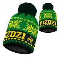 Czapka zimowa PIŹDZI z pomponem meska damska ciepła polar termoaktywny P37