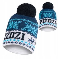 Czapka zimowa PIŹDZI z pomponem meska damska ciepła polar termoaktywny P39 ARTEX FASHION