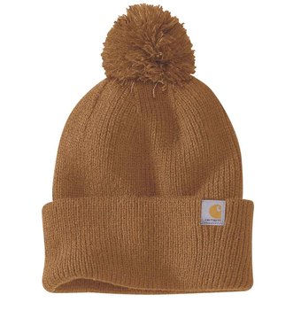 Czapka zimowa z pomponem Carhartt Knit Pom-Pom Cuffed Beanie brązowy - Carhartt