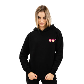 Czarna Bluza Oversized z Modnym Motywem Okularów, Stylowa i Wygodna, XS - nerd hunters